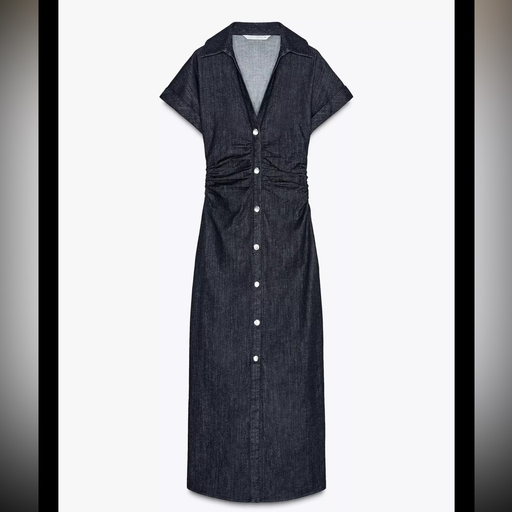 Zara Button-Down Denim Dress